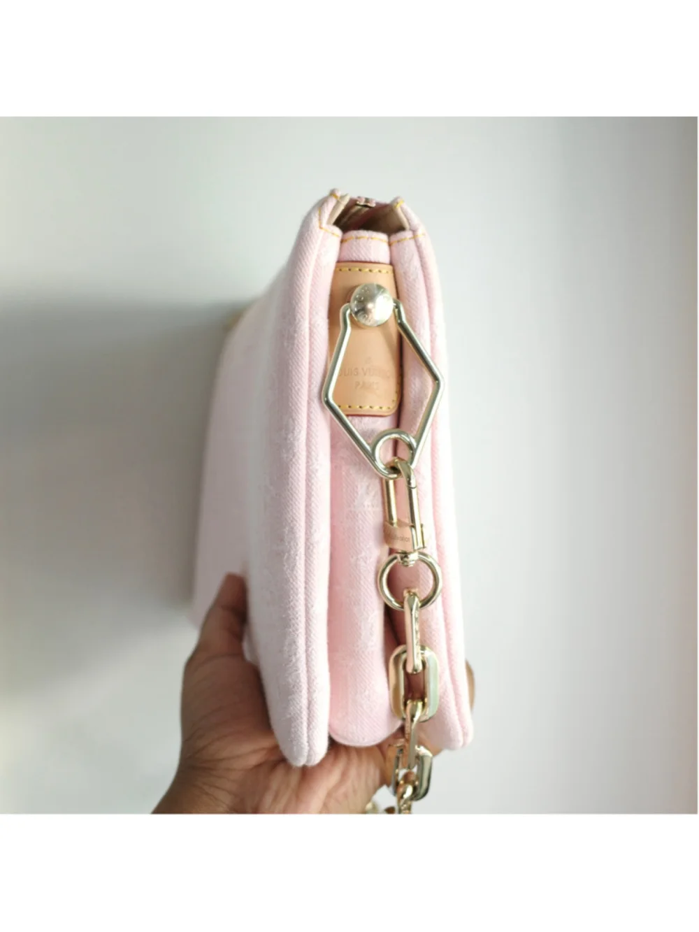 LOUIS VUITTON Light Pink Denim Coussin PM
